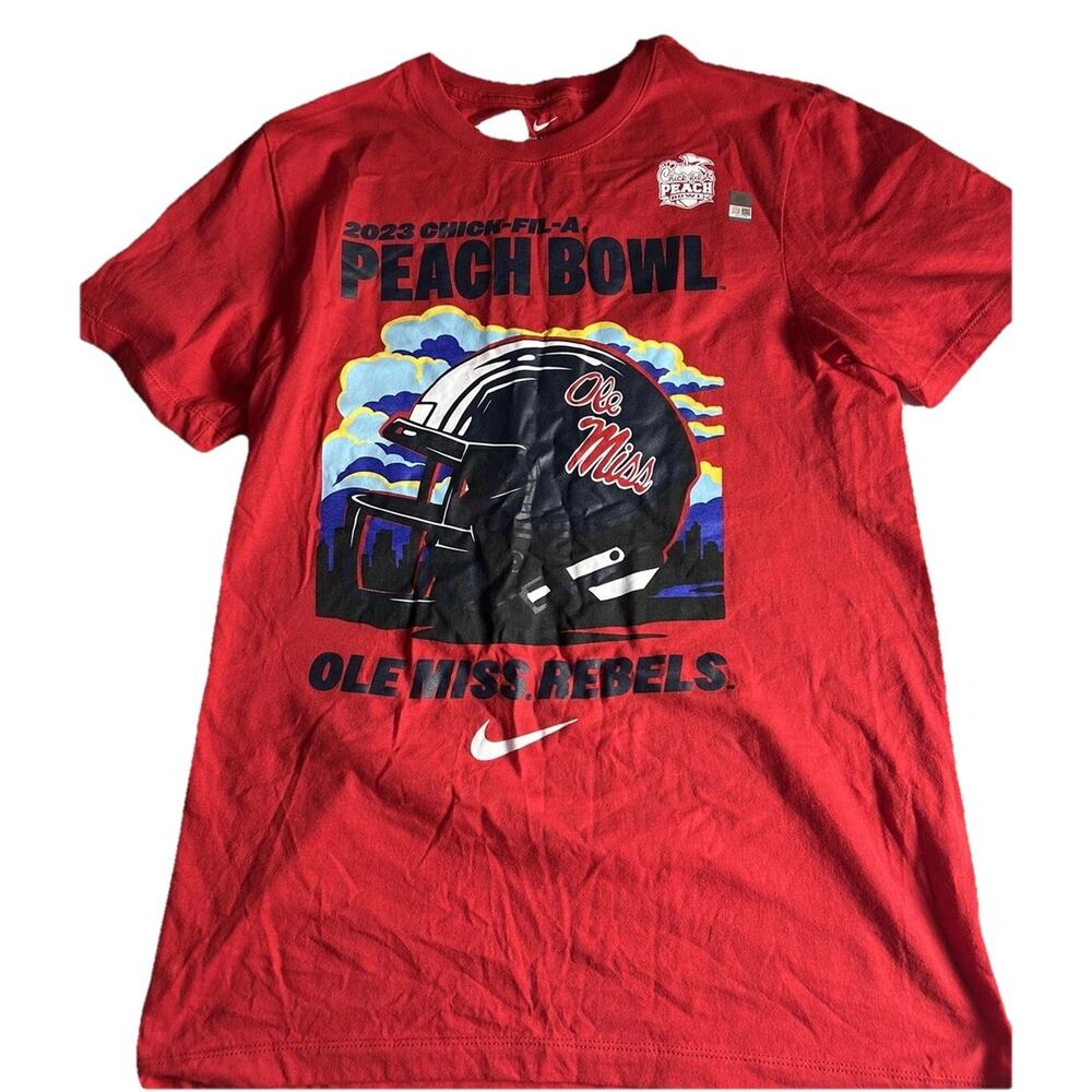 Nike Ole Miss Rebels Football 2023 Peach Bowl Bound T-Shirt Size Small